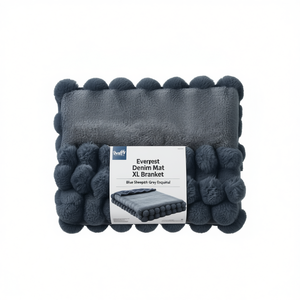 Manta de mezclilla Everrest XL, azul, piel de oveja gris, estilo esquimal, rectangular, para uso doméstico - Product Image 1