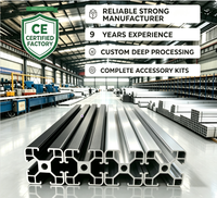 Profilés en aluminium anodisé argent et noir certifiés CE pour équipement d'automatisation, fabrication sur mesure, kits d'accessoires complets