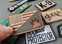 Écusson brodé personnalisé K9 pour chien de sauvetage, à fixation Velcro, pour gilet tactique, étiquette de service, entraînement moral, avec message 'Ne pas caresser' et empreinte de patte
