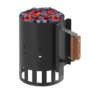 Stainless Steel <strong>BBQ</strong> Charcoal <strong>Chimney</strong> Starter with Wood Handle, Large Capacity <strong>BBQ</strong> Lighter Tool - Product Image 1