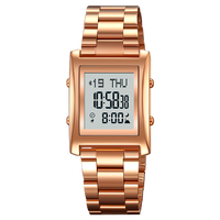 Montre numérique de sport de luxe SKMEI 2591 avec bracelet en acier inoxydable, rappel de la Qibla, Azan musulman, prend en charge la connexion au téléphone portable