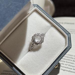 แหวนเงินแท้ S925 ประดับหยกน้ำ ดีไซน์วินเทจเฉพาะกลุ่ม ชุบทอง 18K ดีไซน์เรขาคณิตทันสมัย แหวนเปิดปรับขนาดได้ - Product Image 4