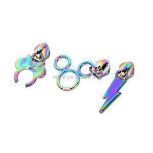 Varios estilos 5 # nylon nuevo Arco Iris Color bolsa accesorios colorido tirador de cremallera/tiradores de cremallera forma personalizada Logo cremallera - Product Image 3