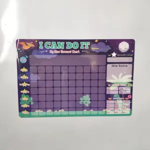 Papier röhre Behavior Chore Chart benutzer definierte Magnet tafel Kühlschrank Magnet trocken löschen Kalender Whiteboard magnetische Belohnung stabelle