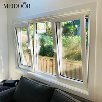 Ventanas Modernas de Aleación de Aluminio Meidoor NFRC con Rotura de Puente Térmico, Ventana Abatible de Doble Acristalamiento con Mosquitera, Certificación Energy Star para Cocina