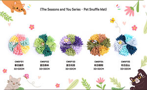 Alfombra Olfativa Plegable para Perros, Venta al por Mayor, para Alivio del Estrés de Mascotas, Comedero Lento para Cachorros, Alfombra Olfativa Redonda con Diseño Floral, Serie Seasons - Product Image 6