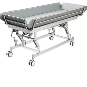 Manual Shower <b>Bed</b> Nursing <b>Bed</b> Stainless Steel Manual Lifting <b>For</b> Elderly Home Use - Product Image 1