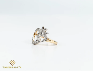 Elegante anillo Om con diamante creado en laboratorio, oro de 14K, joyería espiritual hecha a mano, diseño religioso Om, regalo de yoga para ella. - Product Image 6