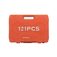 Kit d'outils à main automobile de 121 pièces en acier au carbone rouge, clés à douilles métriques pour la réparation de véhicules