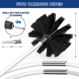 <span class=keywords><strong>Kit</strong></span> de nettoyage de conduit de sécheuse, éliminateur de peluches, accessoire pour aspirateur avec brosse flexible à fixation rapide, accessoire pour perceuse, nettoyage facile - Product Image 3