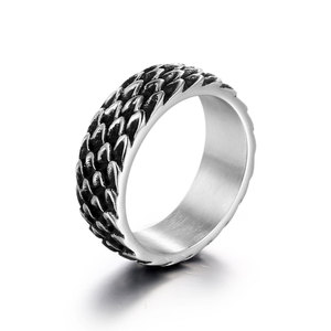 European American Retro <b>Titanium</b> Steel <b>Ring</b> Spike Pattern Unisex Fashion Jewelry Gift SA1094 - Product Image 1