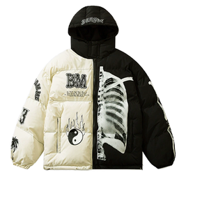 Veste pour homme tendance, style chinois formel, en coton rembourré, à capuche, épaisseur standard, séchage rapide, écologique, 80% duvet, fermeture éclair - Product Image 1