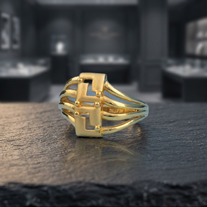 Trendy 18K Solid Gold Religious Band <b>Ring</b> for <b>Couples</b> Sleek Everyday Jewelry Wedding Engagement Party Anniversary Gift India - Product Image 3