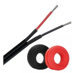 Yuens OEM preço de fábrica cabo fotovoltaico de energia solar 4mm 6mm 10mm fio de cobre estanhado preto vermelho personalizado