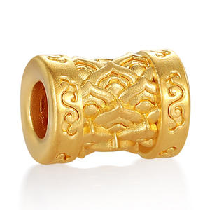 High Quality Unique Design Classical 24K Solid Gold Hard <b>Lotus</b> Beaded High-End Gold Bracelet <b>Jewelry</b> - Product Image 1