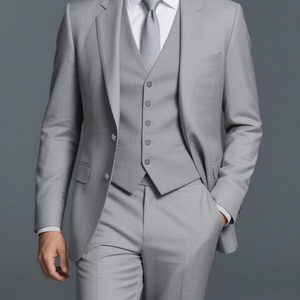 Costume de travail gris pour homme haut de gamme, sur mesure, R&D, échantillon en gros, veste simple boutonnage avec - Product Image 3