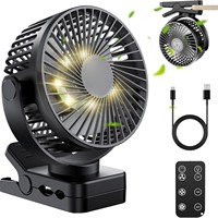 Ventilador Portátil de 6 Pulgadas con Clip, Recargable por USB, Motor sin Escobillas, Luz Nocturna LED, Banco de Energía de 8000mAh, Éxito de Ventas Transfronterizo