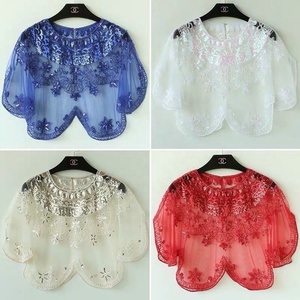 Women's <b>Thin</b> Wedding <b>Dress</b> Accessories Shoulder Gauze Sequined Back Slit Jacket with Small Shoulder <b>Straps</b> - Product Image 2