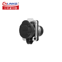 Connecteur femelle à bride métallique Cnlinko LP16 RJ45, étanche IP68, prise circulaire pour l'automatisation industrielle et les environnements difficiles