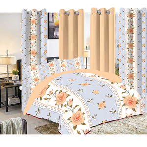 Bộ ga trải giường 8 món in họa tiết chất lượng siêu thị bán buôn kèm rèm cửa, chất liệu microfiber 100GSM mềm mại - Product Image 5