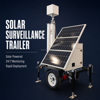 CE Certified Towable Solar Powered CCTV Security Trailer 3*100W Solar Panel Camera System 4G WIFI CCTV Trailer