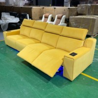 Hot-Selling Leder Theater Power Recliner Sessel für Wohnzimmer Villa Keller mit verstellbarer Kopfstütze und USB-Aufladung