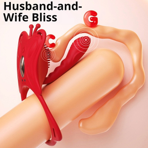Red butterfly sex toy With 9 Frequencies C spot Cock ring BDSM Underwear <b>Vibrator</b> For Woman Man Couple Adult Use - Product Image 4