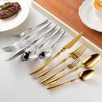 Yousumei Ensemble de couverts de luxe léger de style occidental en acier inoxydable 304, finition polie, design créatif haut de gamme, comprenant couteau à steak, fourchette et cuillère