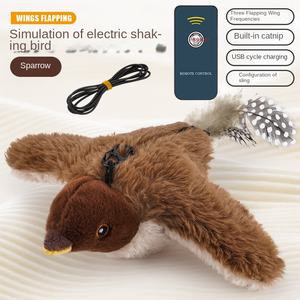 Giocattolo per Gatti a Induzione Elettrica con Simulazione di Uccello, Motivo Animale, Peluche Ecologico, Aroma di Pollo, Resistente ai Morsi - Product Image 4