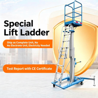 Plateforme élévatrice manuelle en aluminium GTWY-25/33/46 2,5-4,6 m 125 kg Treuil manuel Garde-corps pliable Certifié CE