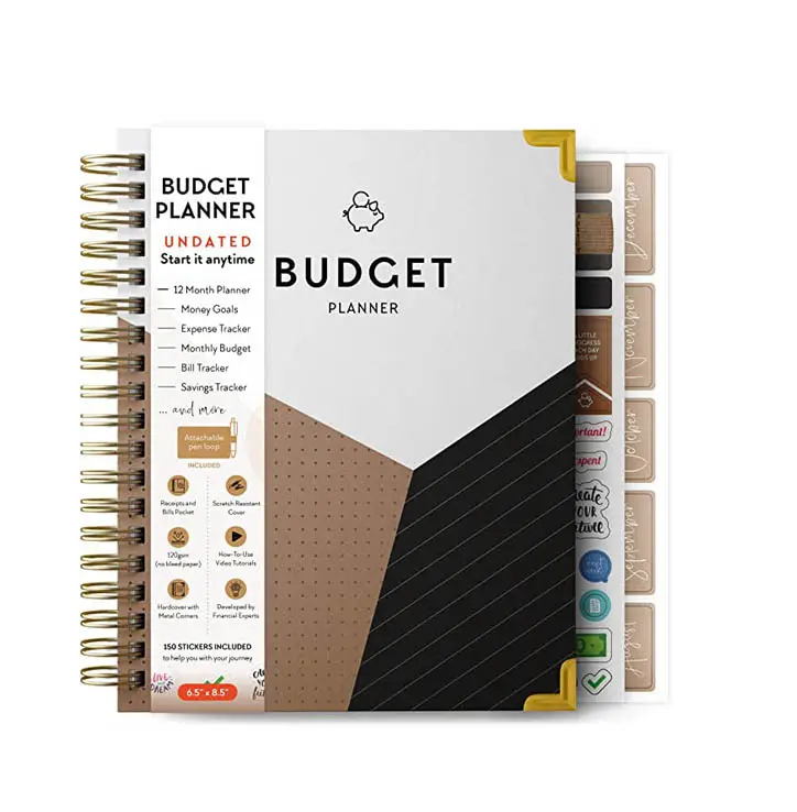 بيع بالجملة دفتر يوميات حلزوني A5 لتوفير المال منظم المال حساب تعقب الميزانية مخطط كتب