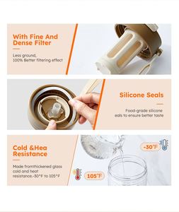 Bpa Free Portable 330ml 480ml Plastic Cold Brew <b>Coffee</b> Cup Reusable Travel Tea <b>Bottle</b> with Lid and Straw - Product Image 2