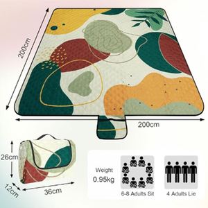 Portable 4 Seasons Foldable Waterproof Ultrasonic Quilted Oxford Picnic Blanket 200x200cm Family Beach <b>Rug</b> Glamping - Product Image 2