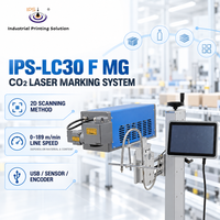 Marqueur laser CO2 IPS-LC30 F MG 30W, machine de marquage laser, imprimante laser, positionnement par lumière rouge, mise au point infrarouge, refroidissement par air, utilisation en ligne