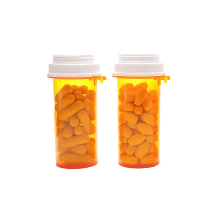 In Stock GENSYU Factory Price Orange Pet Pill Bottle Eyelash Packaging Pill Bottle