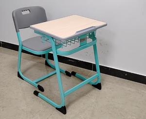 Conjunto de estudio para niños-Diseño ergonómico azul y madera con estantería integrada y pies antideslizantes para el aula/aprendizaje en el hogar - Product Image 4