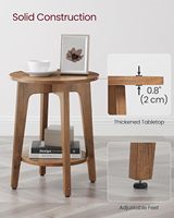 Table d'appoint ronde en bois gain de place avec design à double niveau pour la maison, salon, coin