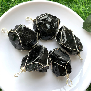 จี้คริสตัลหุ้มลวดหลากหลายขนาด จี้คริสตัลดิบ หุ้มลวดไม่เป็นสนิม สำหรับแขวน - Product Image 6