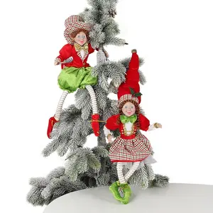 Búp Bê Nhồi Bông Giáng Sinh Họa Tiết Kẻ Ca Rô 24 Inch Cho Trẻ Em Đồ Trang Trí Nhà Cửa 60CM Đồ Trang Trí Elf Trên Kệ