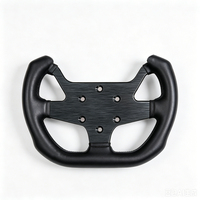 Volant de course compact en cuir Nappa style F1 de 10,6 pouces, forme D, pour karting et simulation de course, directement de l'usine