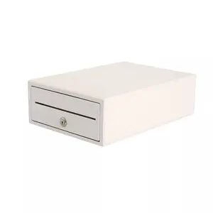 热卖便携式钱箱白色钱箱RJ11 A4小型钱箱支持小型零售亭便携式打印机自动打开