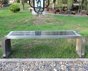 Çağdaş Modern tasarım paslanmaz çelik Park bankı sandalyeler açık veranda mobilya okul bekleyen dinlenme fabrika toptan - Product Image 4