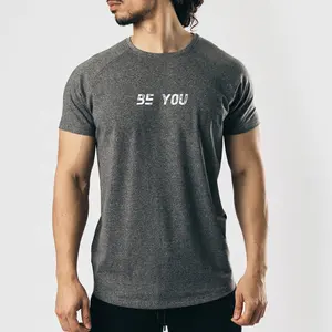 Slim Fit T-shirt Mens Workout Shirt Met Gespikkeld Effect