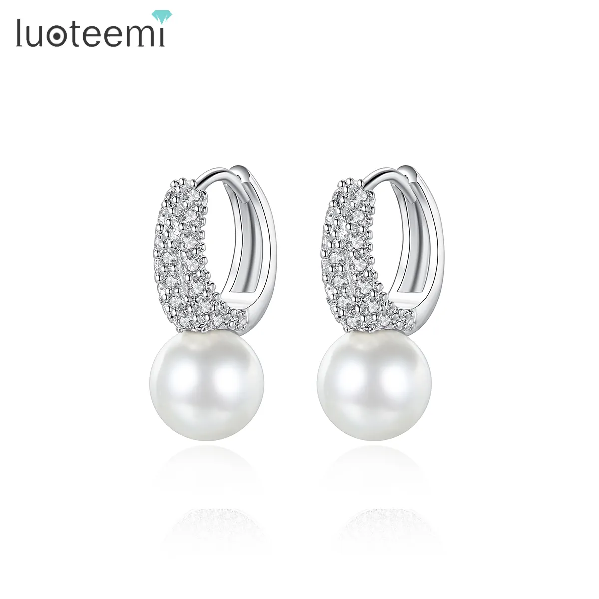 LUOTEEMI — boucles d'oreilles Clip sur créoles, bijoux fantaisie de styliste, accessoire Dangle populaire Huggie