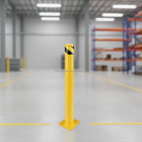 Poteau de barrière de sécurité extra robuste avec bandes réfléchissantes, tube de 0,08 pouce d'épaisseur, barrière anti-collision pour zone scolaire, chantier de construction, taille standard