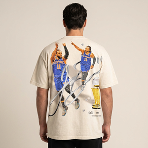 <b>Men's</b> Oversized Short Sleeve T-Shirt Basketball Player Print Formal <b>Turtleneck</b> 100% Cotton Knitted Silk Screen Printed Jersey - Product Image 6