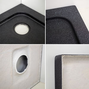 Bak Mandi Akrilik Hitam Modern Persegi Anti-Selip dan Pancuran - Product Image 3