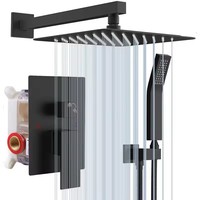 Système de panneaux de douche encastrés avec mitigeur thermostatique en laiton intégré et ensemble de robinetterie de douche pour salle de bain