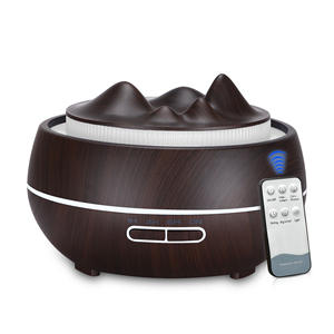 Wood Grain Aroma Diffuser Humidifier <b>With</b> <b>Led</b> <b>Light</b> <b>Remote</b> Control 0.5L For Home Office Use - Product Image 3