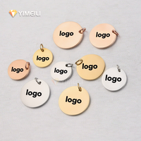 Pendentifs ronds personnalisés YML& 6-30MM en acier inoxydable, pendentifs vierges pour nom, motif, logo, breloques personnalisées pour la fabrication de bijoux